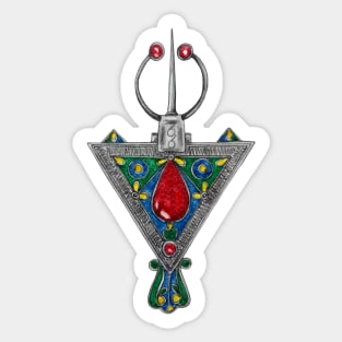 Watercolor Amazigh Fibula - Tazerzit Sticker